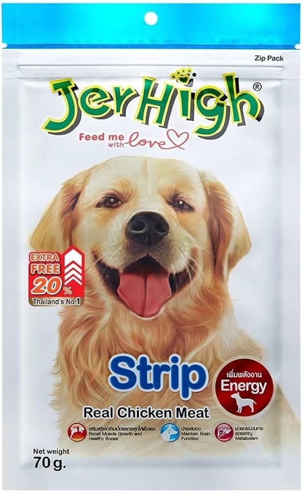 تشویقی سگ جرهای با طعم مرغ استریپ Jerhigh (Strip)