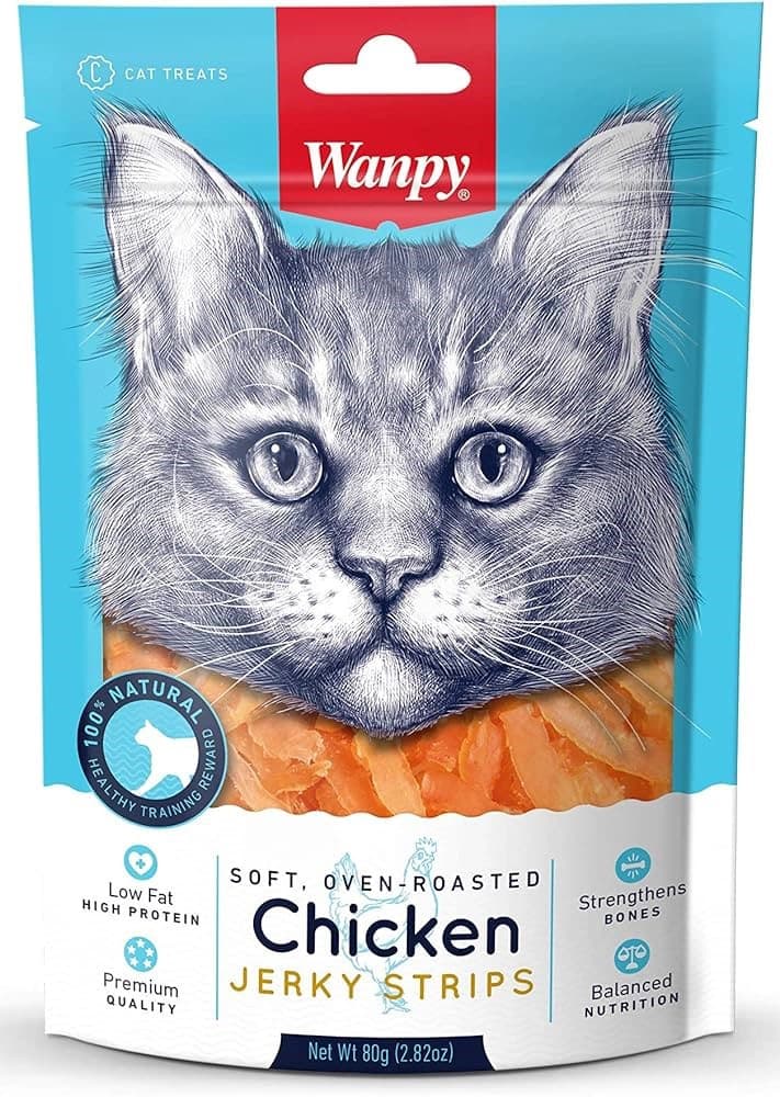 تشویقی گربه ونپی مرغ (جرکی تکه‌ای) Wanpy (Chicken-Jerky Bites)