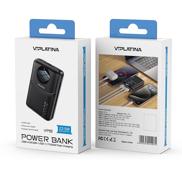 پاوربانک 22.5W وی آی پلاتینا VIPLATINA VP19 ظرفیت 10000 میلی آمپر ساعت — تصویر ۵