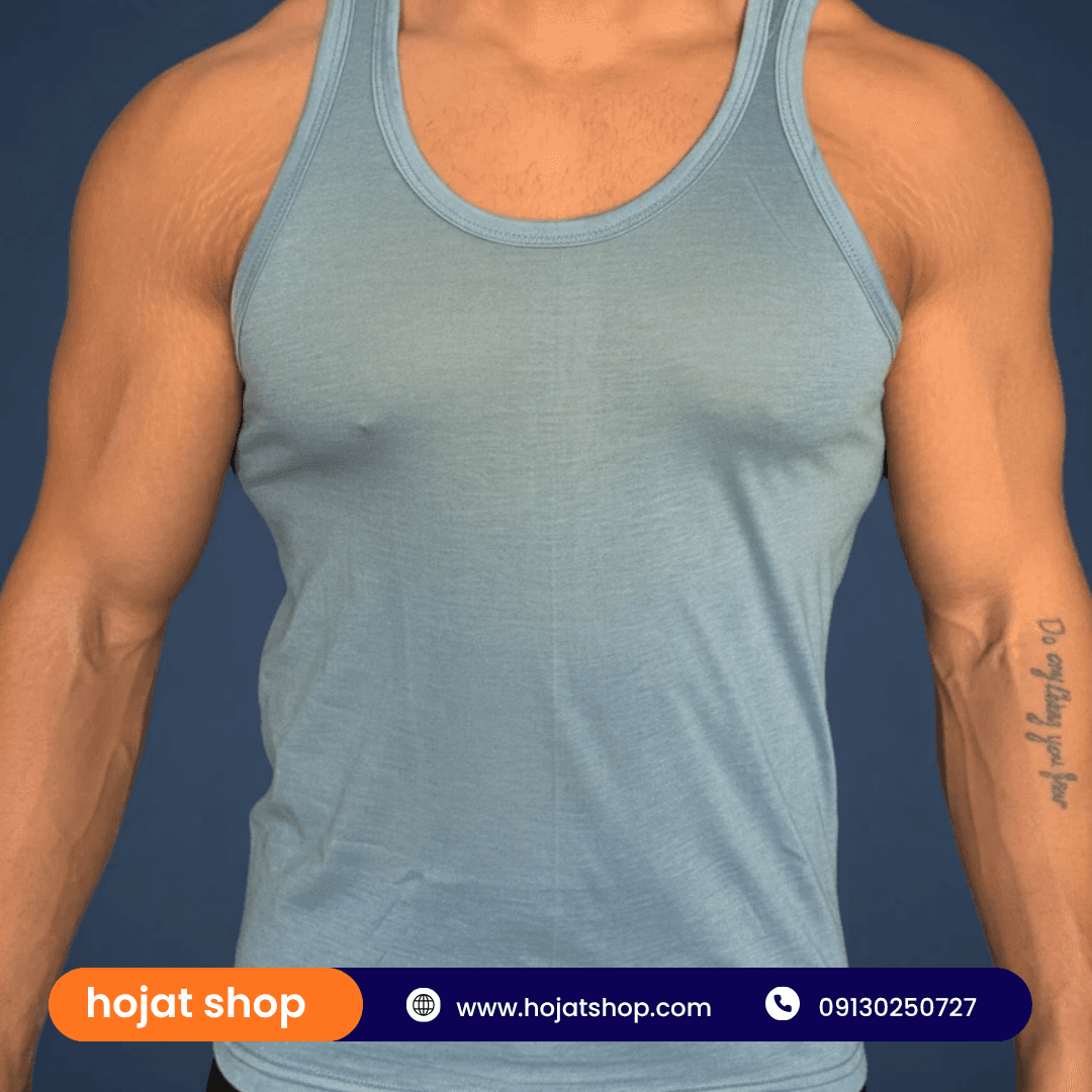 زیرپوش رکابی یکرو مردانه سه رنگ (طوسی+ آبی+ سفید) جین 12 عددی