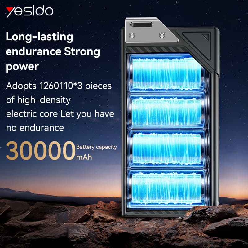 پاوربانک فست یسیدو PD+QC YESIDO YP62 ظرفیت 30000 میلی آمپر ساعت — تصویر ۶