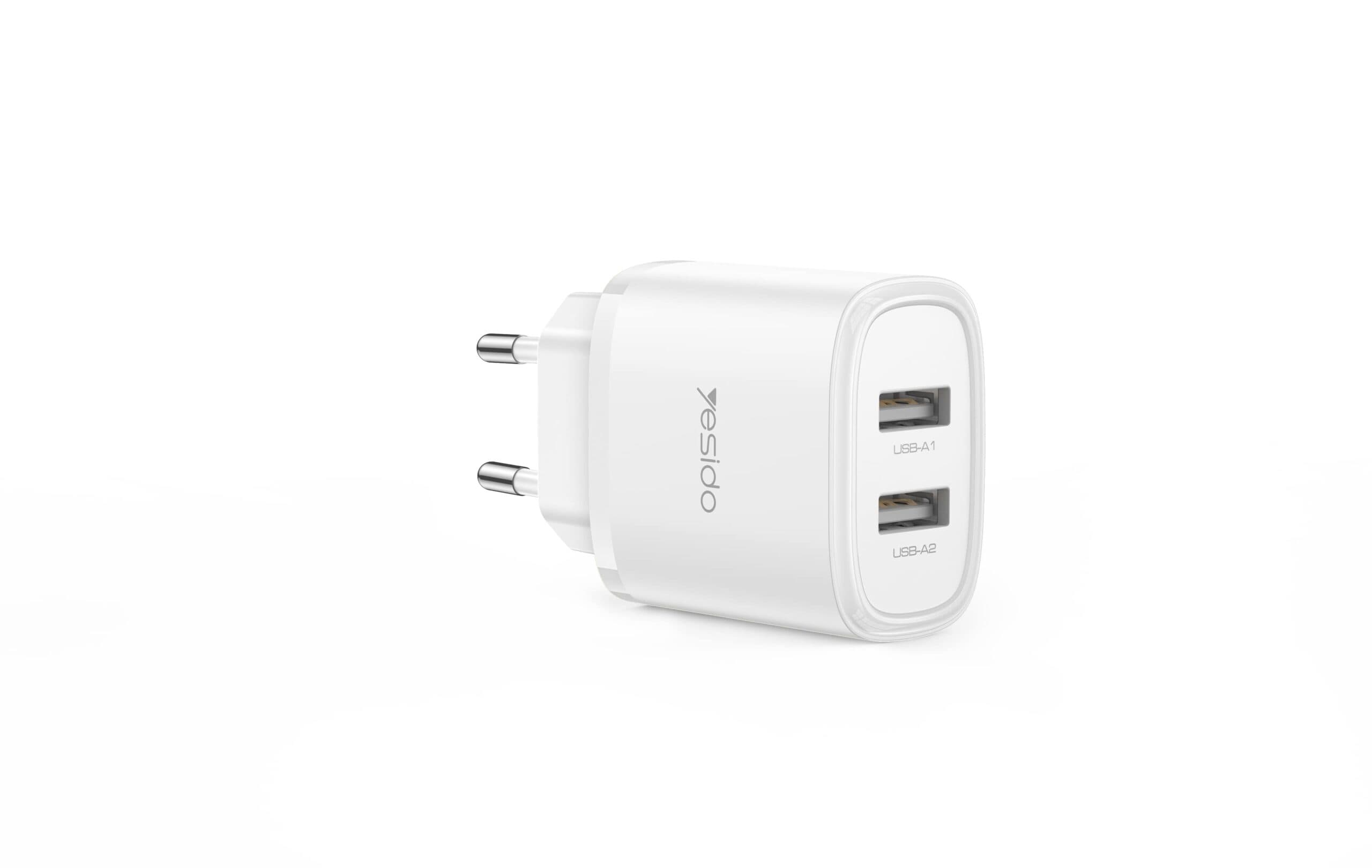 شارژر دیواری فست شارژ Yesido YC72 2Port 12W — تصویر ۲