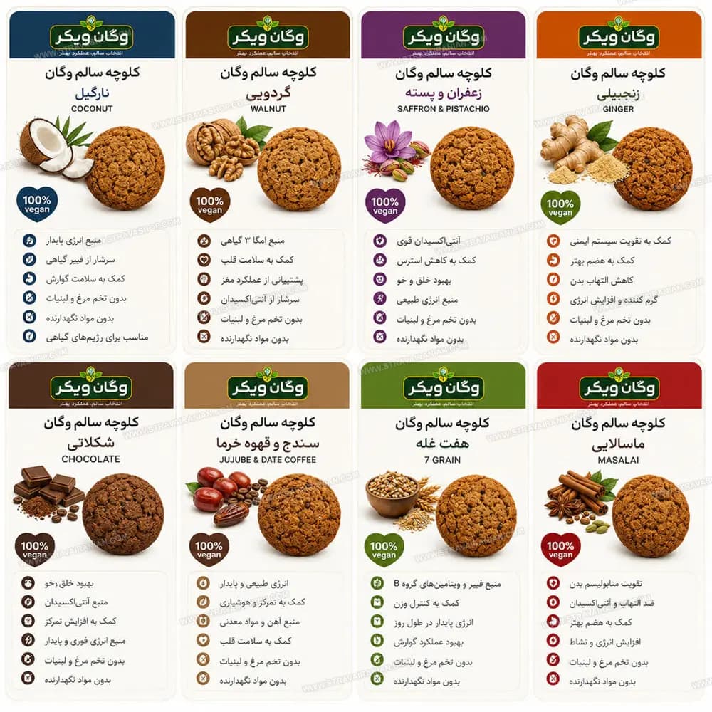 پک 8 عددی کلوچه رژیمی گیاهی وگان ویگر پیشنهاد استراوا با بهترین قیمت + خرید آنلاین — تصویر ۷