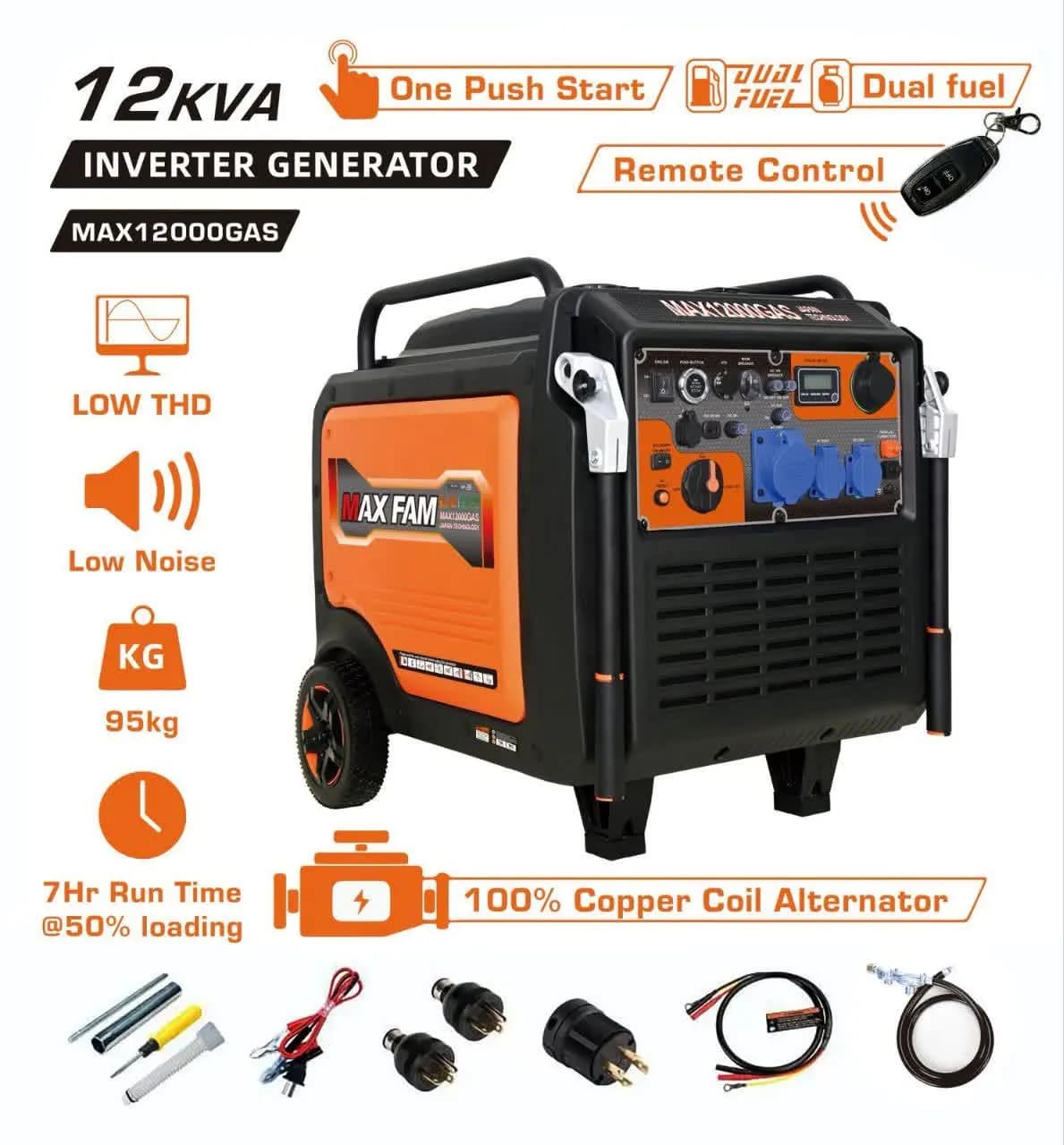 مکس فام MAX12000GAS | موتور برق گازی و بنزینی 12KVA