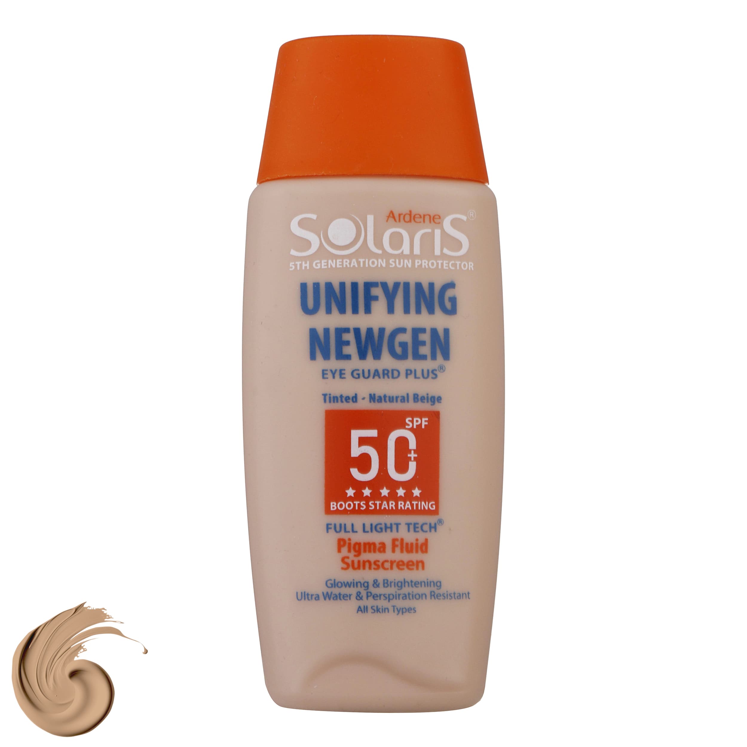فلوئید ضدآفتاب SPF50 رنگی آردن سولاریس مدل Unifying Newgen مناسب انواع پوست حجم 75 میلی‌لیتر