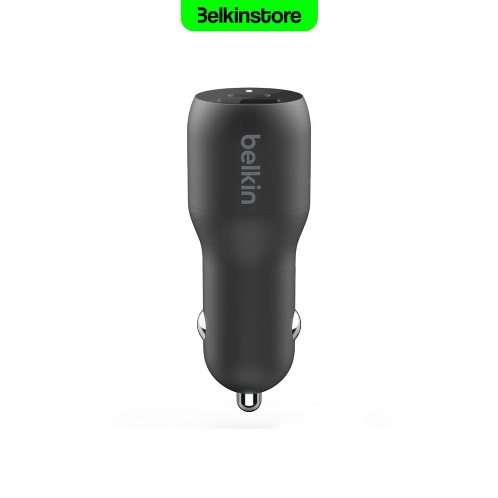 شارژر فندکی 37 وات بلکین – BoostCharge Dual Car Charger with PPS 37W – مدل CCB004btBK