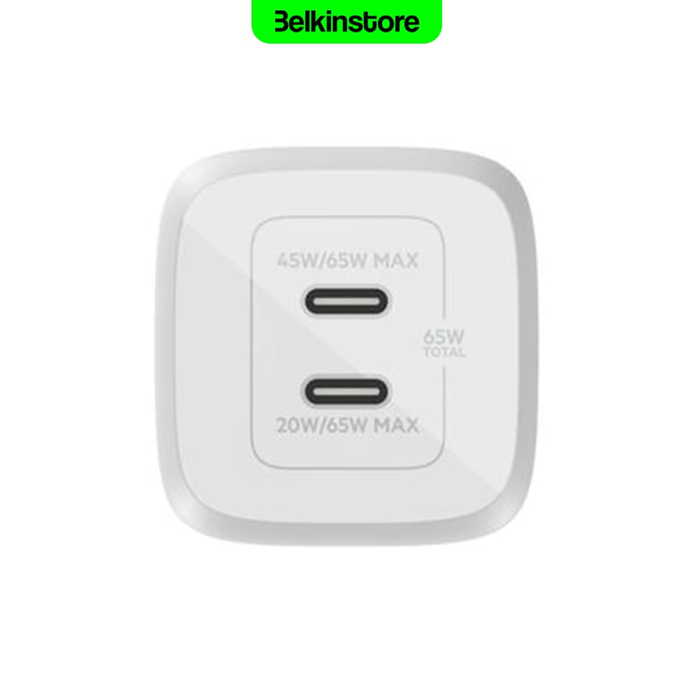 شارژر 65 واتی دو پورت بلکین ProDual USB-C GaN Wall Charger – مدل WCH013 — تصویر ۷