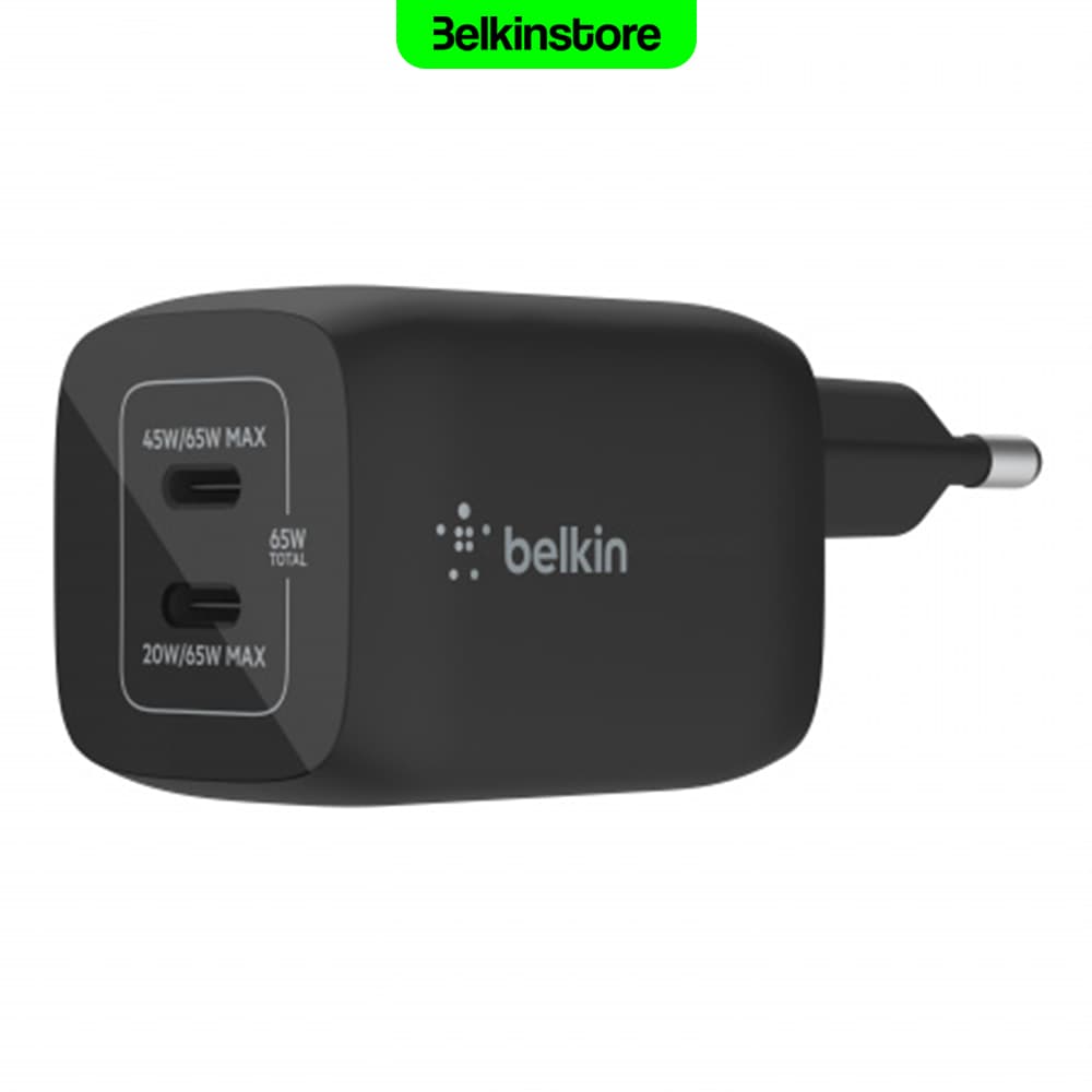 شارژر 65 واتی دو پورت بلکین ProDual USB-C GaN Wall Charger – مدل WCH013 — تصویر ۲