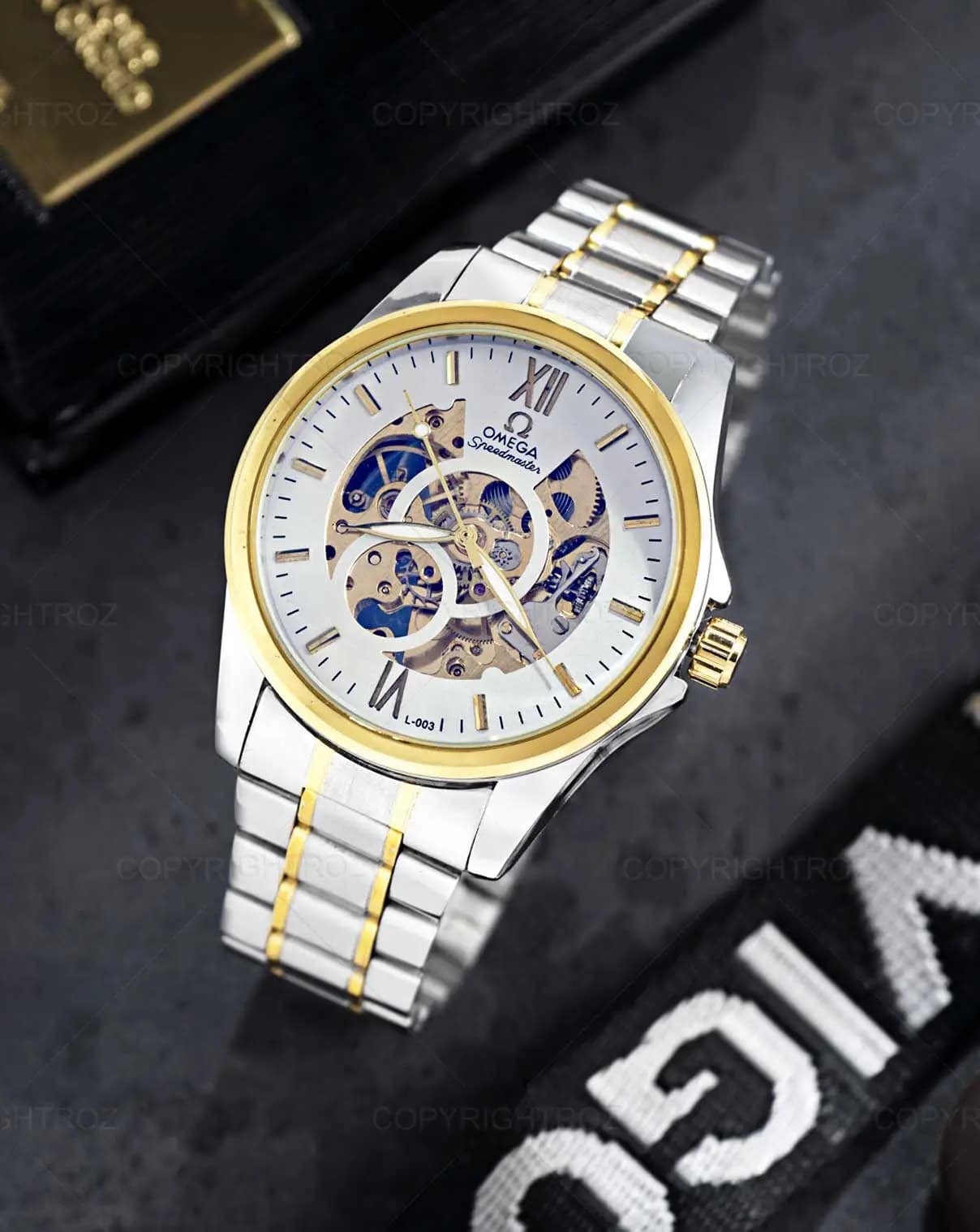 ساعت مچی اتوماتیک و کوکی امگا OMEGA طرح اسکلتون مدل 1292 — تصویر ۴