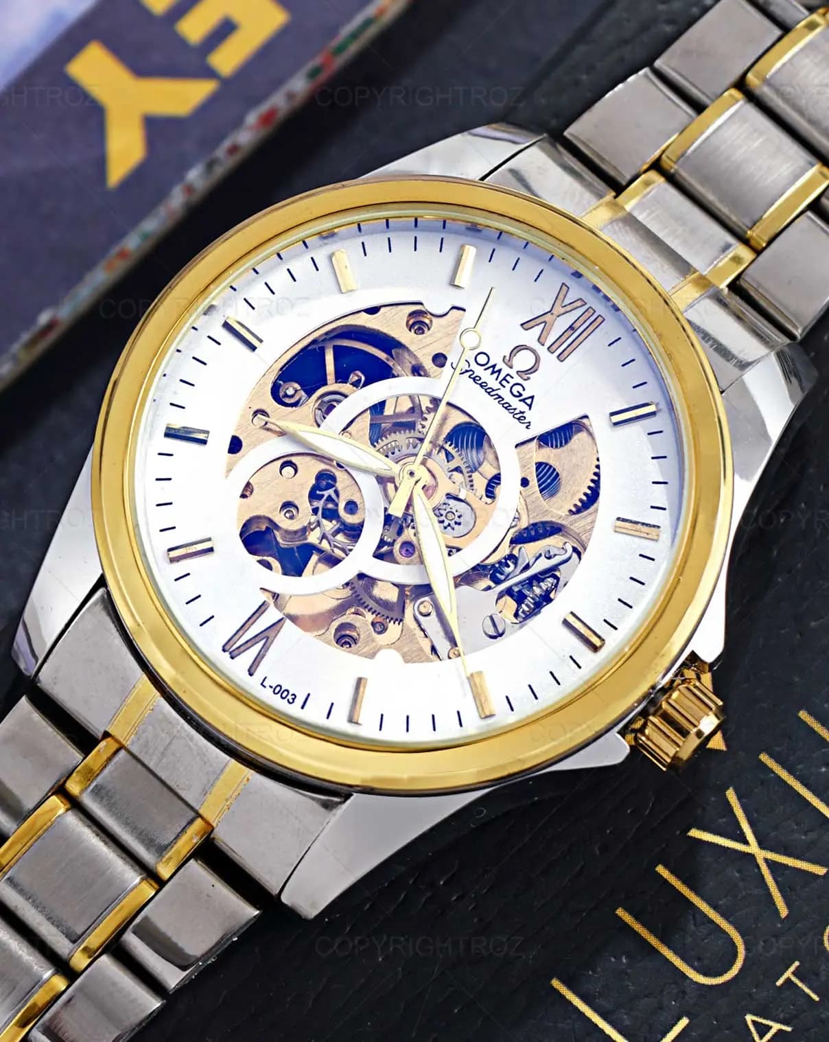 ساعت مچی اتوماتیک و کوکی امگا OMEGA طرح اسکلتون مدل 1292 — تصویر ۳