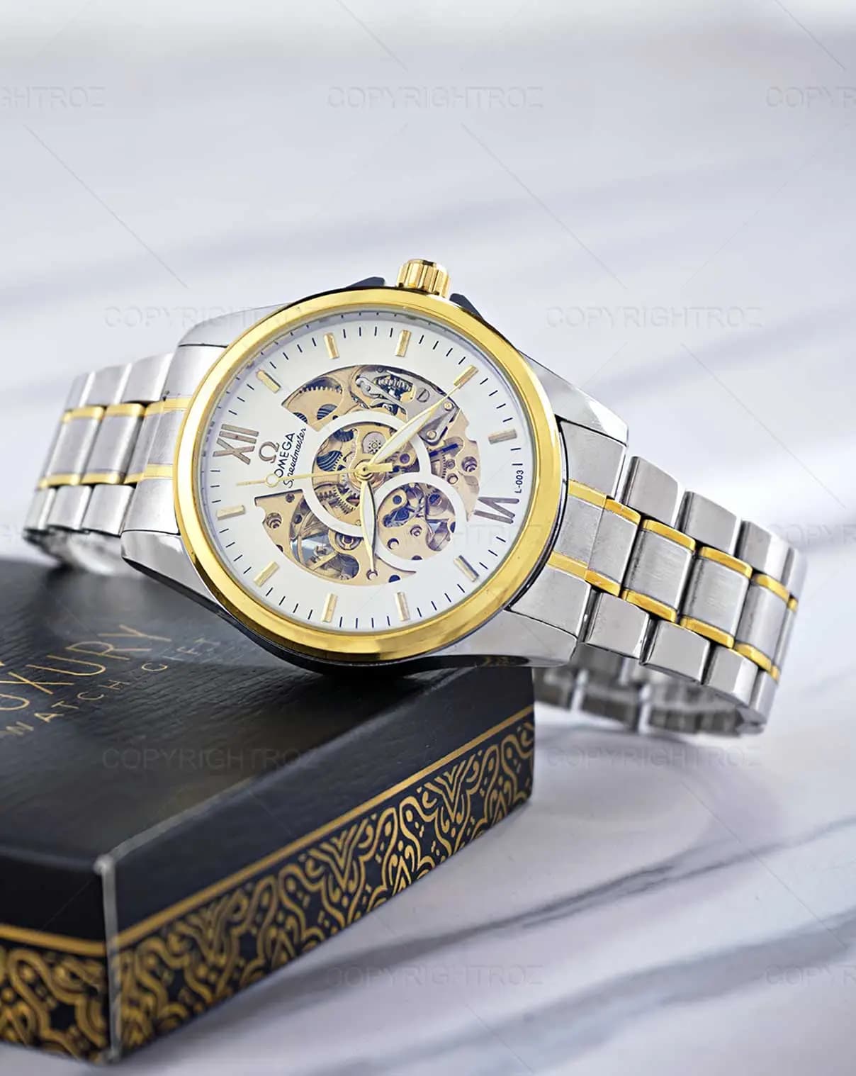 ساعت مچی اتوماتیک و کوکی امگا OMEGA طرح اسکلتون مدل 1292 — تصویر ۷