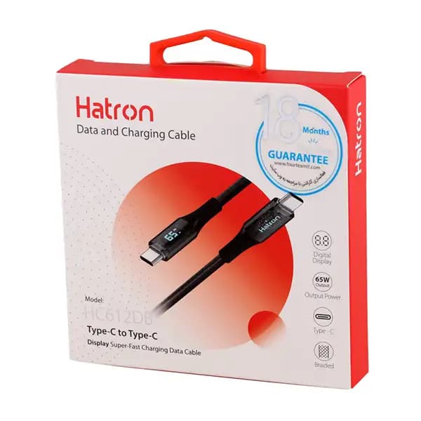 کابل تبدیل USB-C هترون Hatron مدل HC612DB طول 1 متر — تصویر ۶