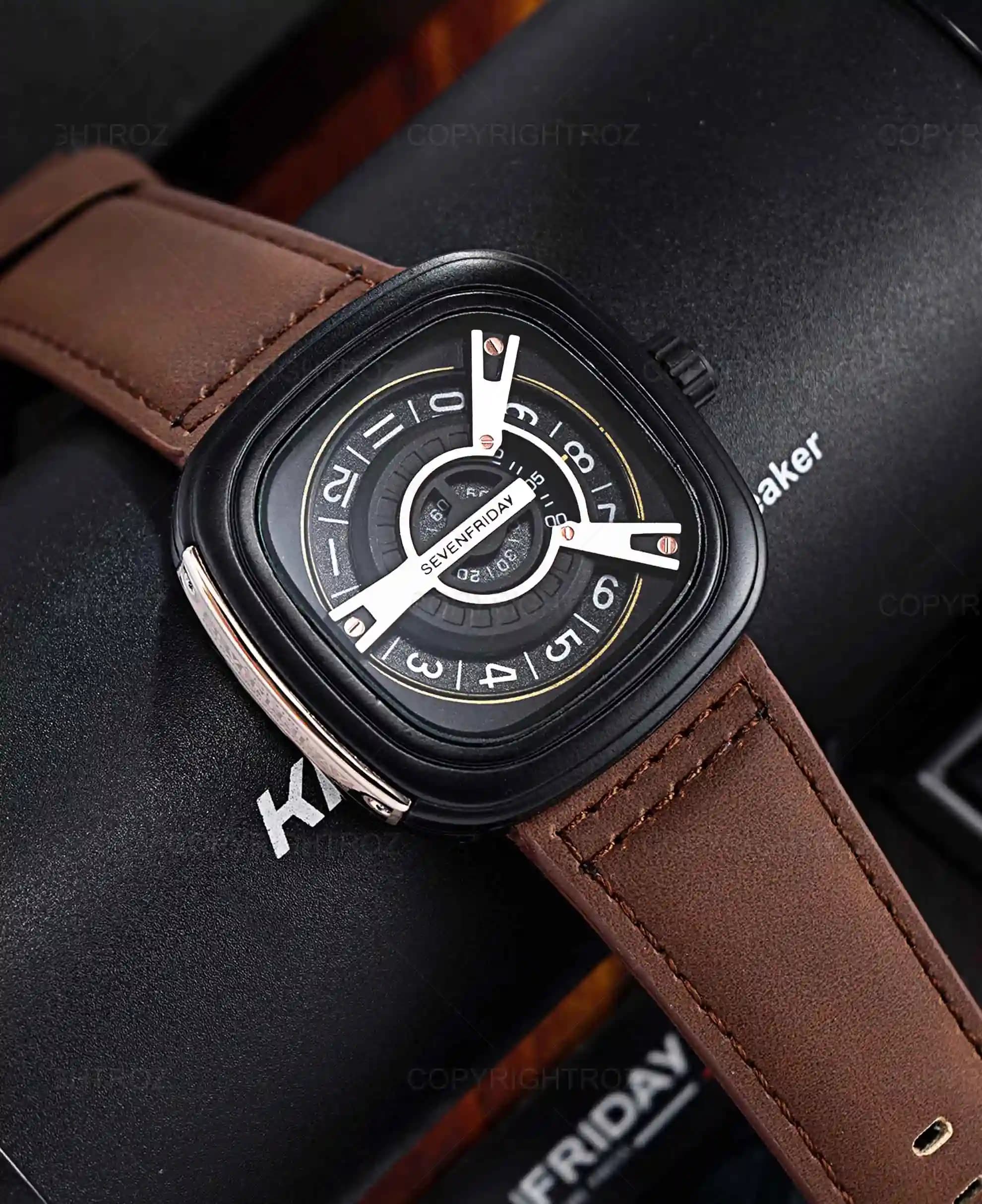 ساعت مچی مردانه سون فرایدی بند قهوه ایSEVENFRIDAY مدل 1223 — تصویر ۵
