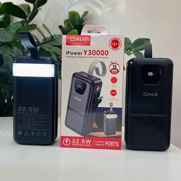 پاوربانک فست شارژ Oale مدل Y30000 22.5W ظرفیت 30000 میلی آمپر ساعت — تصویر ۲