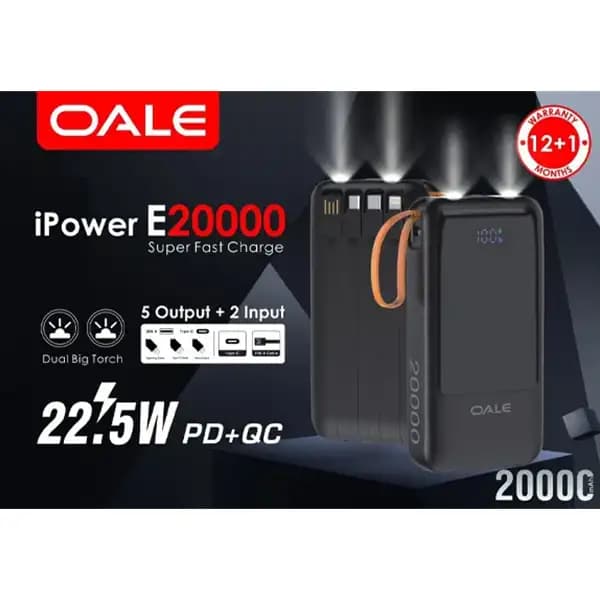 پاوربانک 20000 هزار OALE مدل E20000 22.5w سوپر فست شارژ — تصویر ۵