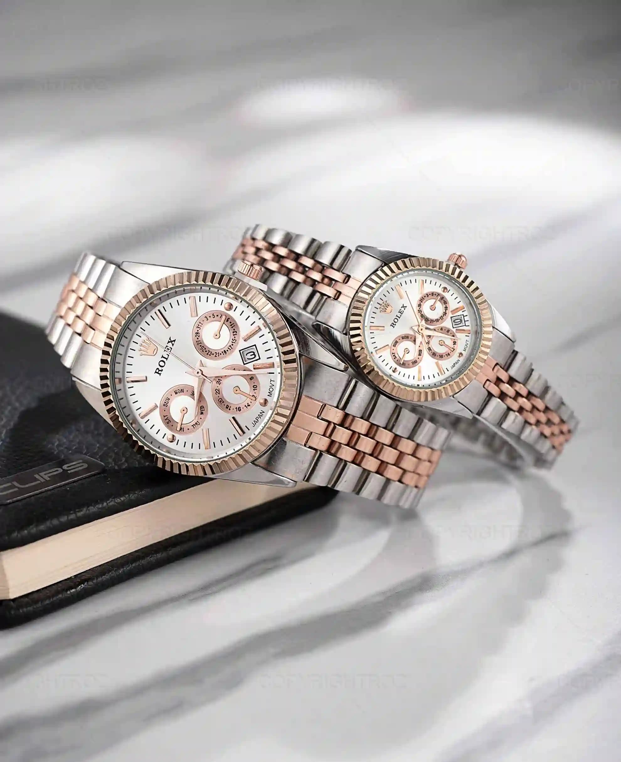 ست ساعت مچی مردانه و زنانه رولکس ROLEX مدل 1218 — تصویر ۸