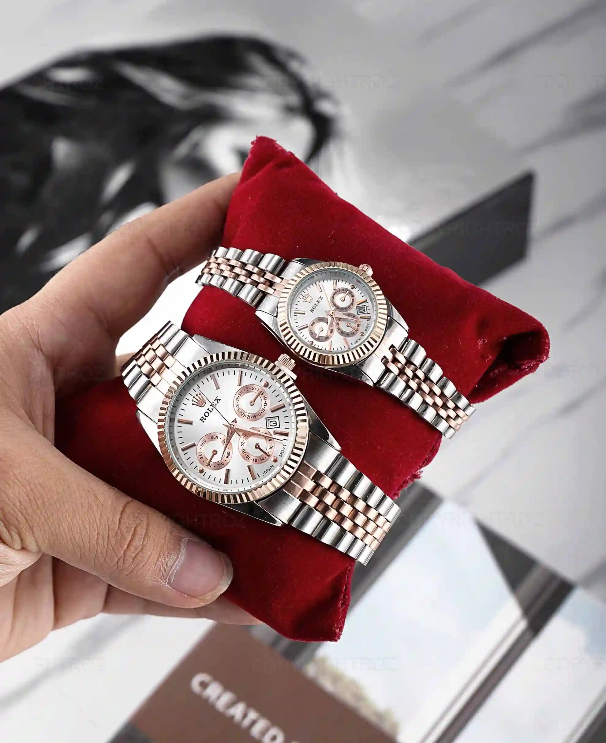 ست ساعت مچی مردانه و زنانه رولکس ROLEX مدل 1218 — تصویر ۶