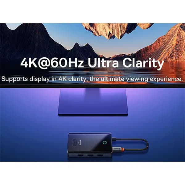هاب تایپ سی 8 پورت بیسوس Baseus 8 Port Type-C HUB WKYY030313 — تصویر ۳