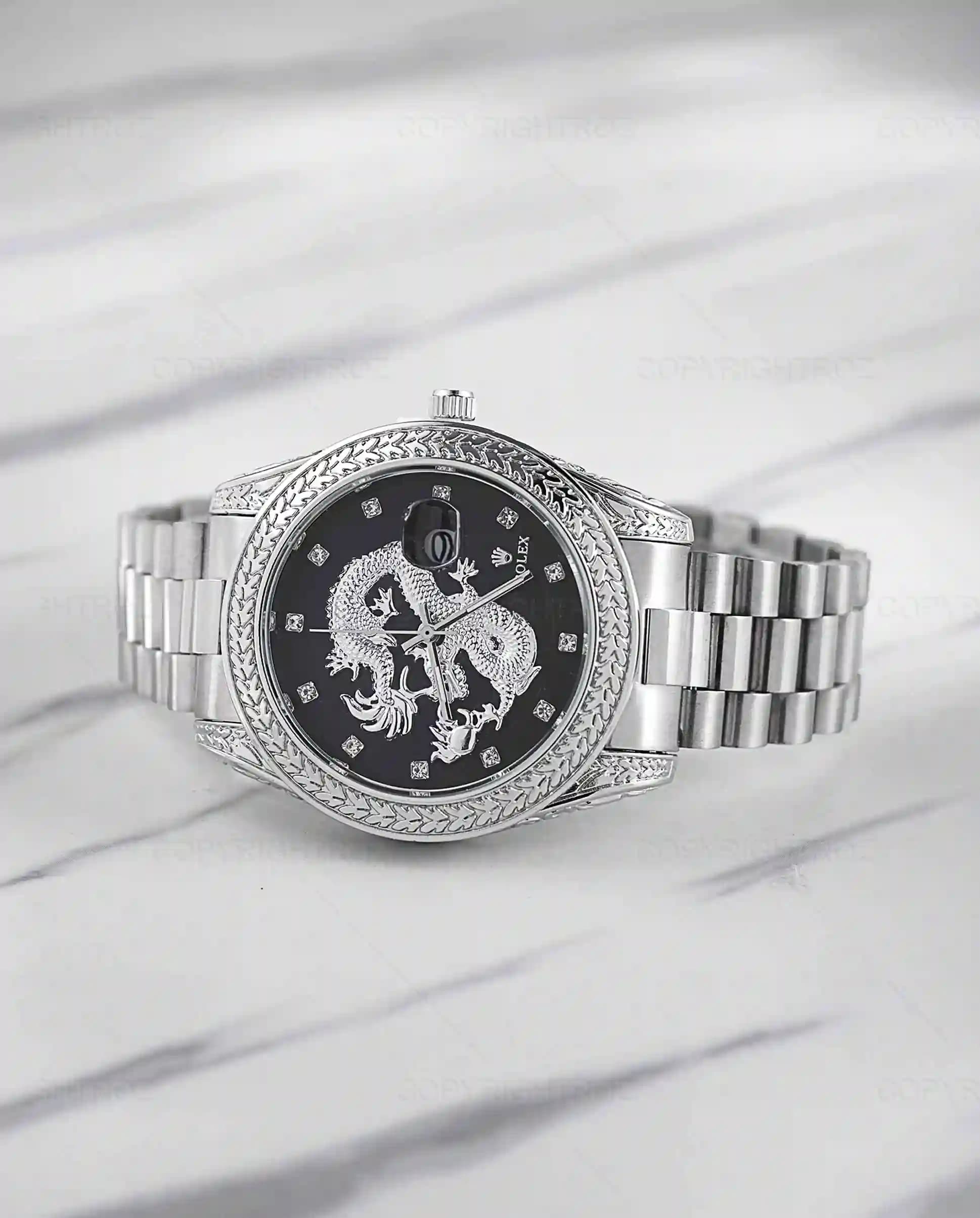 ساعت مچی مردانه رولکس ROLEX طرح اژدها مدل 1209 — تصویر ۷