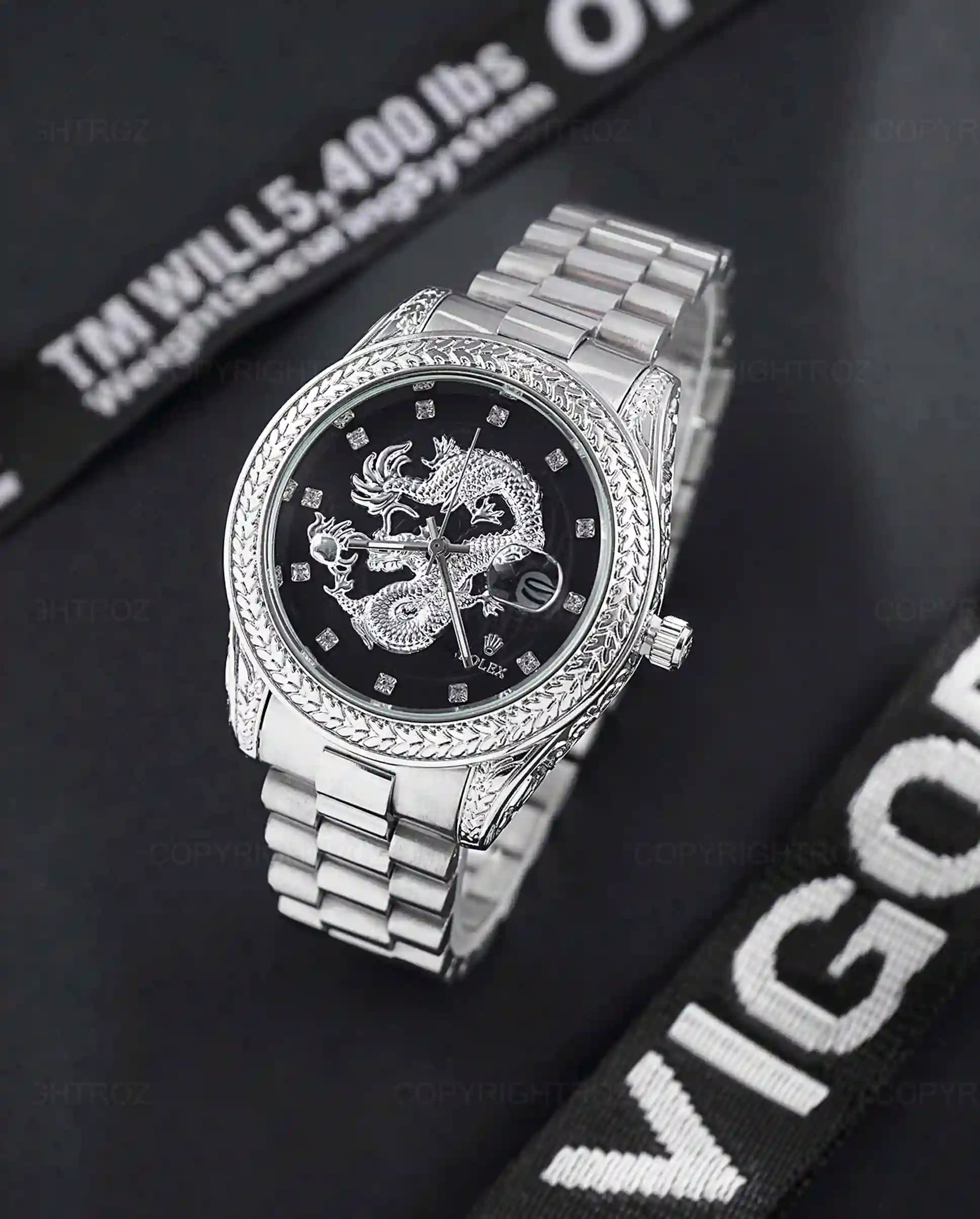 ساعت مچی مردانه رولکس ROLEX طرح اژدها مدل 1209 — تصویر ۳