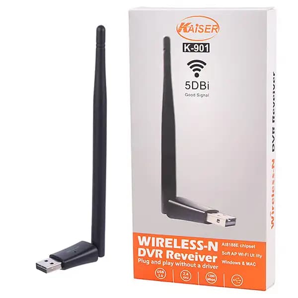 کارت شبکه بی سیم آنتن دار Kaiser مدل k901 300mbs
