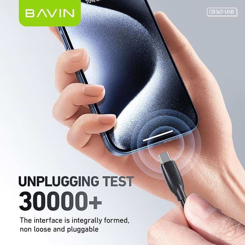 کابل شارژ تایپ سی 18 واتی باوین Bavin مدل CB367 — تصویر ۶