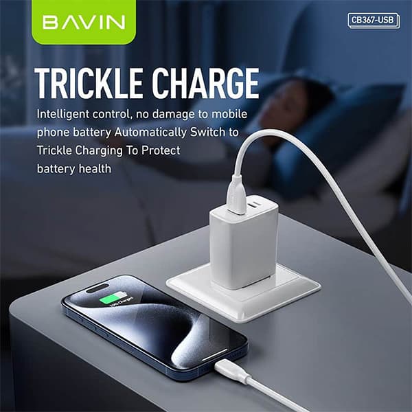 کابل شارژ تایپ سی 18 واتی باوین Bavin مدل CB367 — تصویر ۵