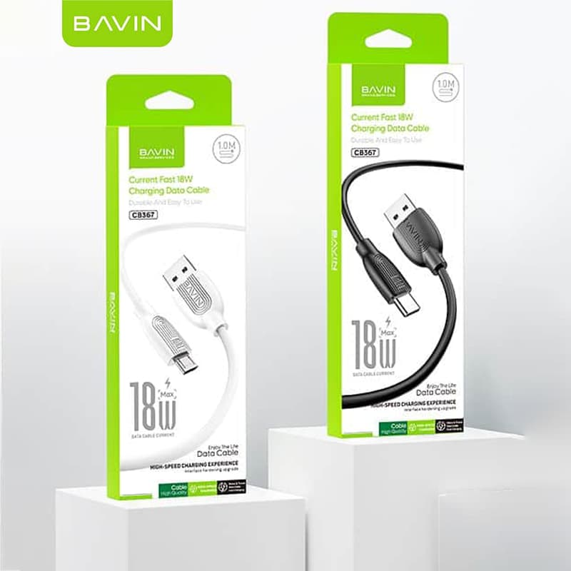 کابل شارژ تایپ سی 18 واتی باوین Bavin مدل CB367