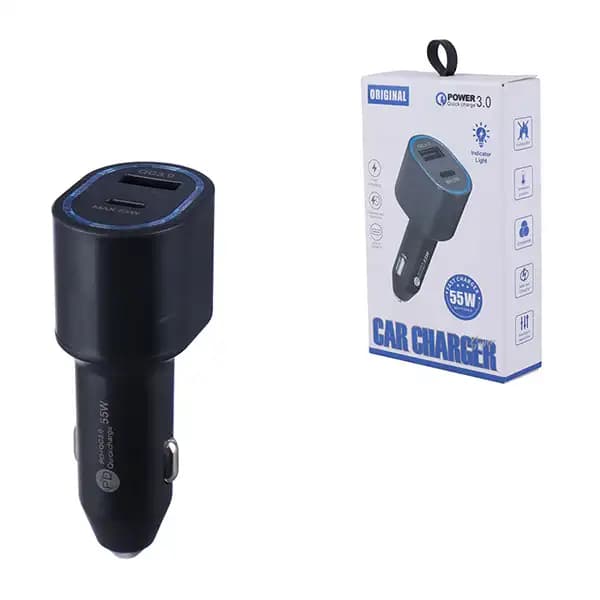 شارژر فندکی فست شارژ R80 QC3.0 PD 55W
