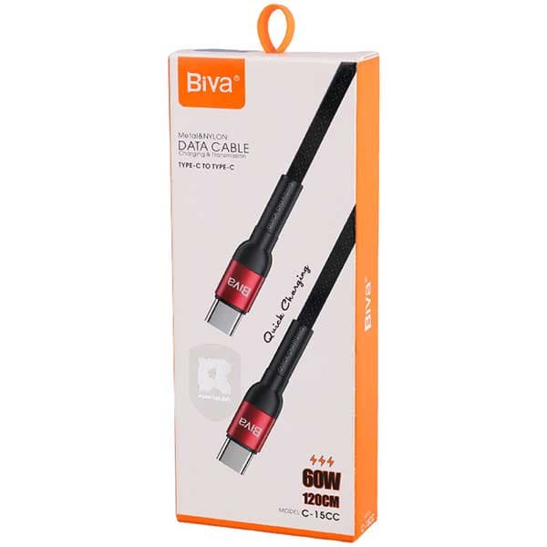 کابل دوسر تایپ سی Biva C-15CC 3A 60W 1.2m — تصویر ۸