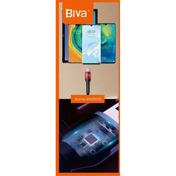 کابل دوسر تایپ سی Biva C-15CC 3A 60W 1.2m — تصویر ۵