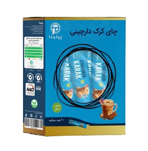 چای کرک دارچینی پپتینا بدون شکر ساشه 10 عددی — تصویر ۲