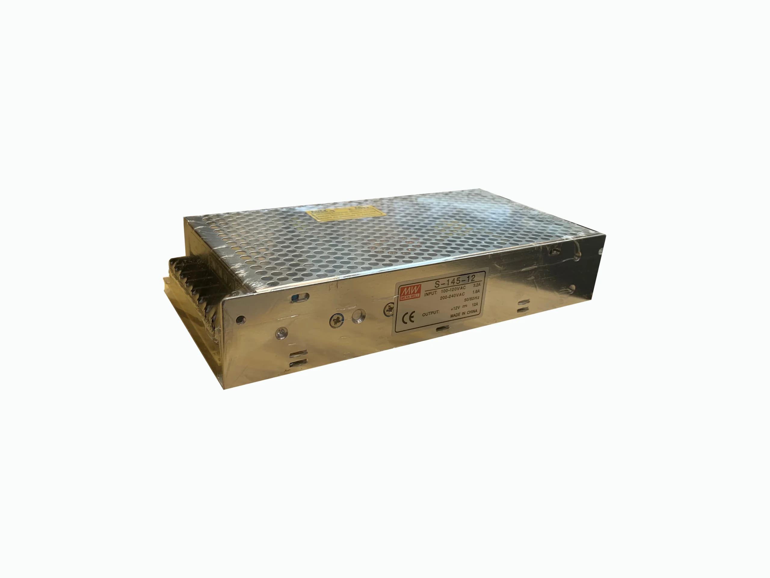 منبع تغذیه سوئیچینگ مینول مدل S-145-12 ظرفیت ۱۲ ولت ۱۲.۵ آمپر