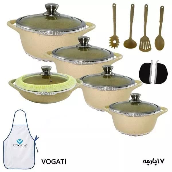 سرویس قابلمه 17 پارچه وگاتی کد 7013 مدل GRV17