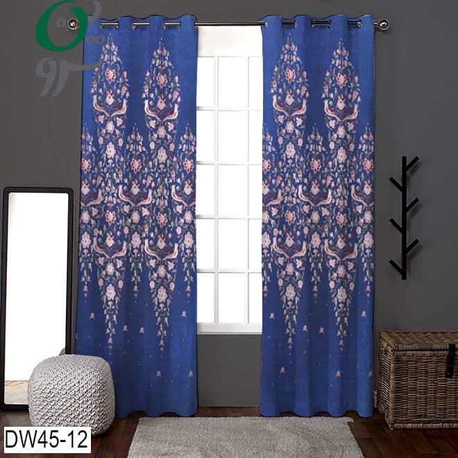پرده پانچ طرح دار مدل کلاسیک کد DW45-12