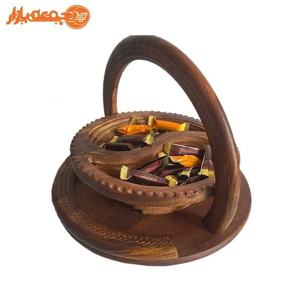 آجیل خوری چوبی تاشو طرح دو خانه
