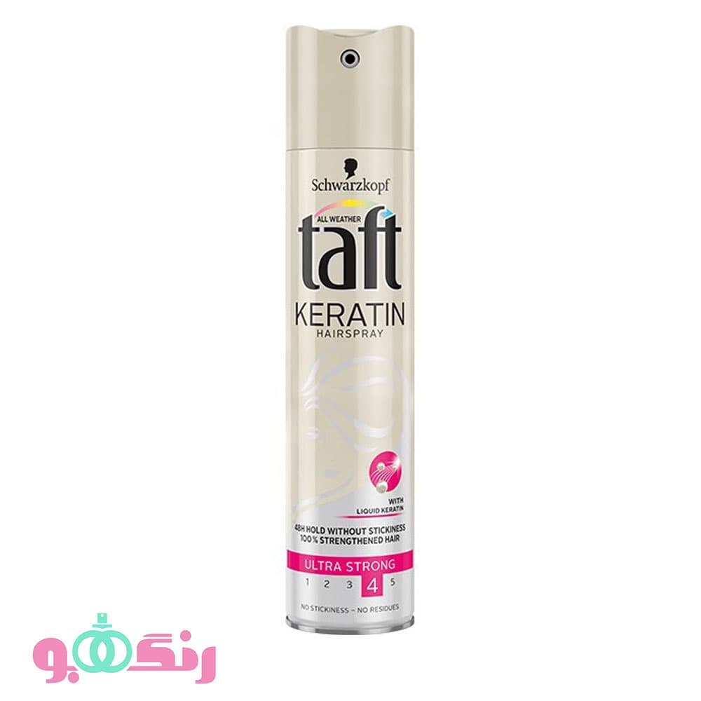 اسپری حالت دهنده موی تافت taft شماره 4 حاوی کراتین حجم 250 میل — تصویر ۱۰
