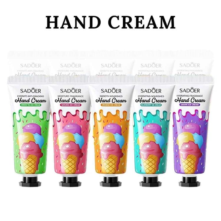 پک 5 عددی کرم مرطوب کننده دست سادور SADOER مدل بستنی ا SADOER Moisturizing Hand Cream, Ice Cream Model, 5-Piece Pack