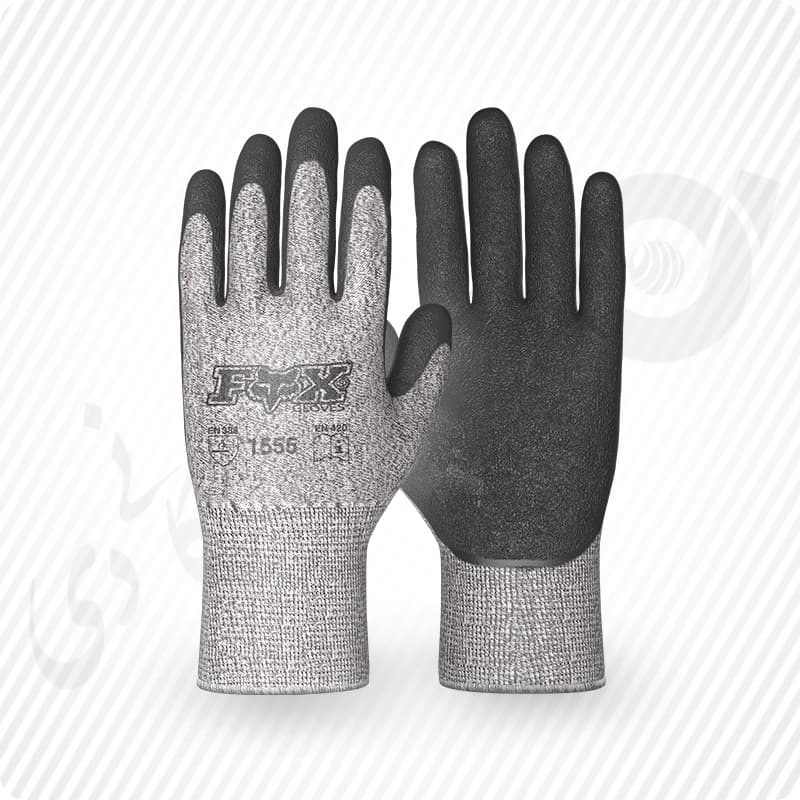 دستکش ضد برش کف مواد لتکس کات5 FOX (کد: 1555)