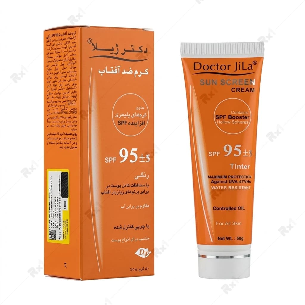 کرم ضدآفتاب رنگی دکتر ژیلا SPF 95 مناسب انواع پوست وزن 50 گرم — تصویر ۵