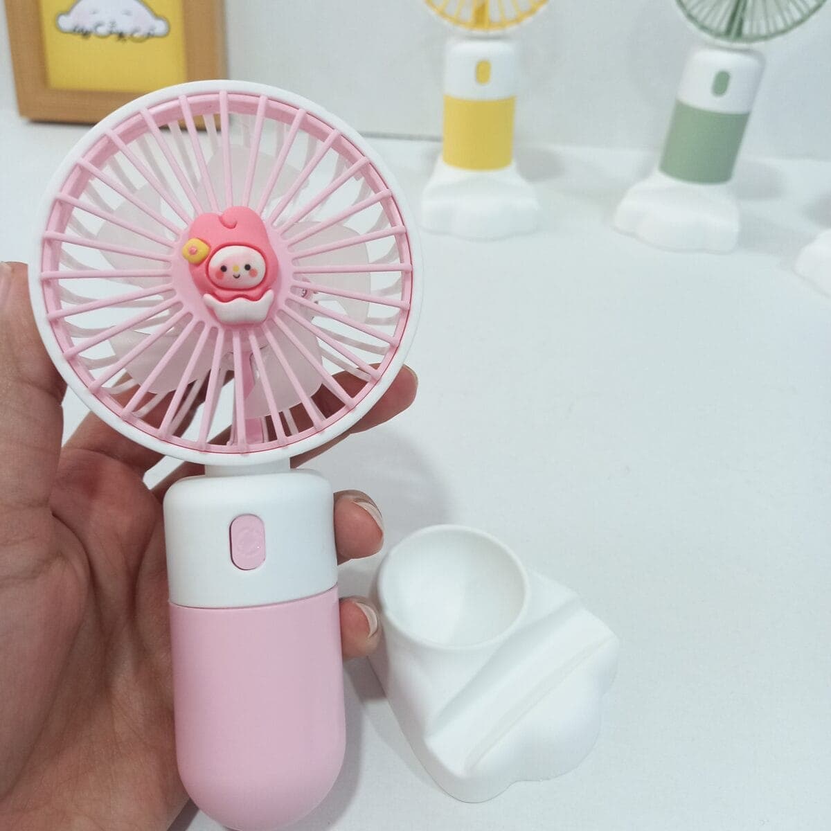 فن پنکه دستی شارژی پایه دار طرح پای اردک — تصویر ۱۱