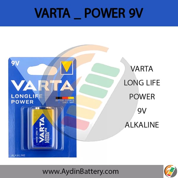 باتری کتابی آلکالاین وارتا VARTA- LONG LIFE POWER 9V