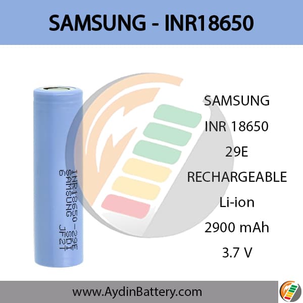باتری قابل شارژ لیتیوم یون سامسونگ SAMSUNG INR18650 _29E _ 2900mAh