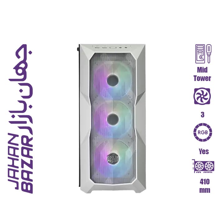 کیس کامپیوتر کولر مستر TD500 MESH WHITE — تصویر ۴