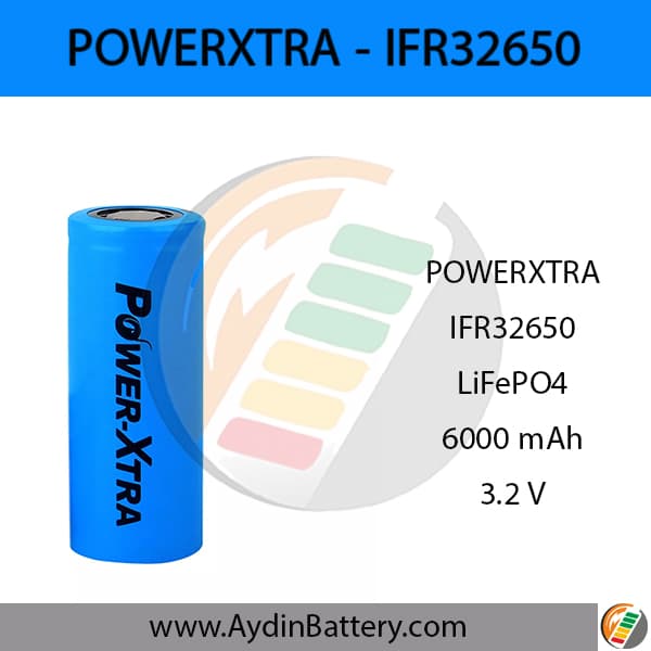 باتری لیتیوم فسفات آهن پاوراکسترا POWERXTRA-IFR32700-6000 mAh