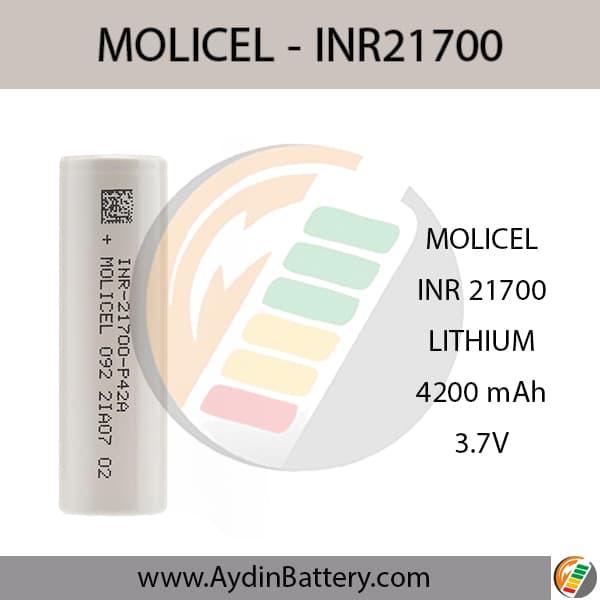 باتری قابل شارژ لیتیوم یون مولیسل MOLICEL INR21700 _ 4200mAh — تصویر ۲