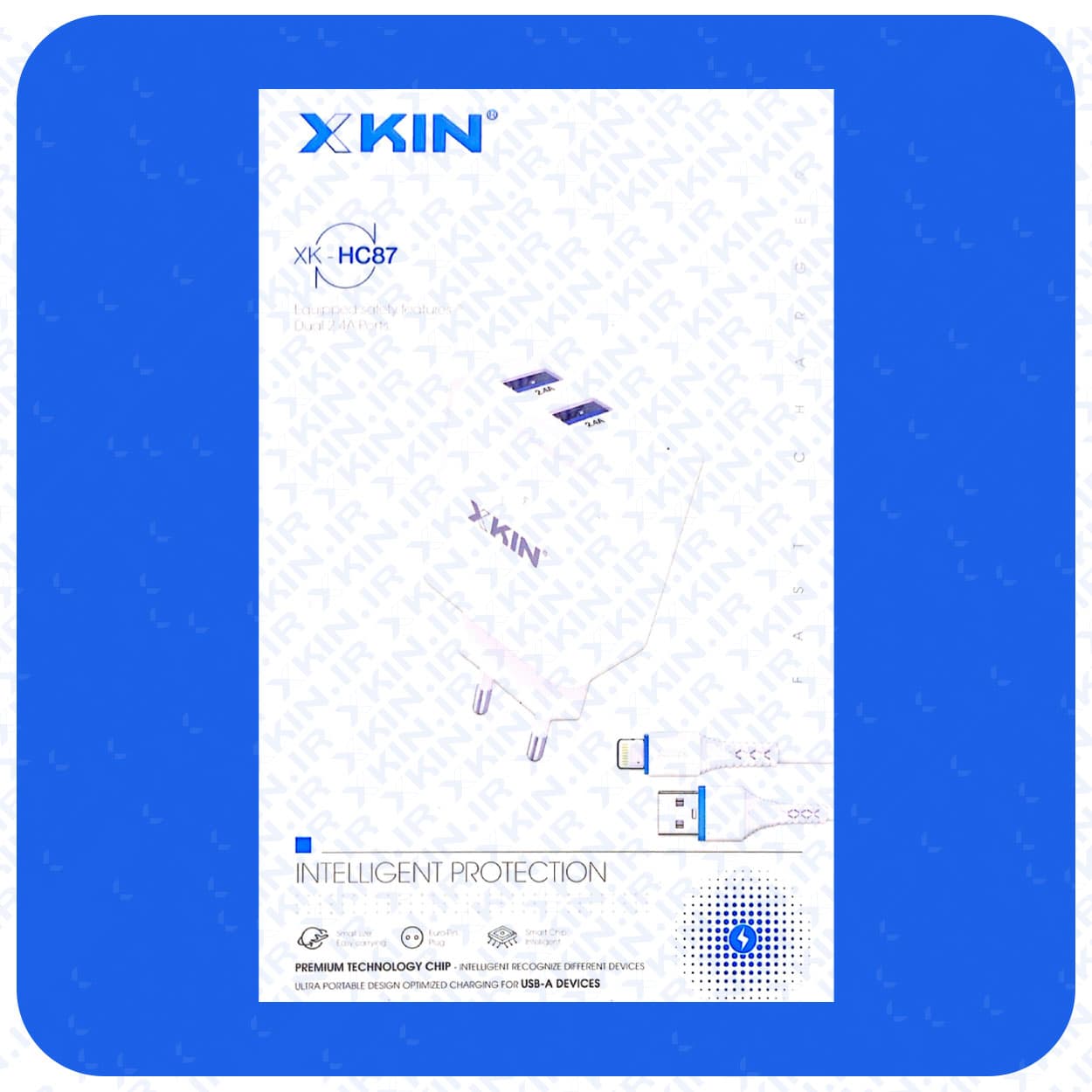 شارژر دیواری ایکس کین مدل X KIN XK-HC87 به همراه کابل XKIN سفید
