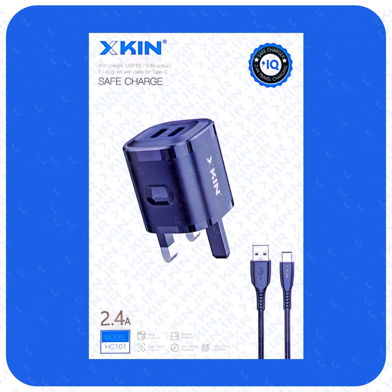 شارژر دیواری ایکس کین مدل X KIN XK-HC101 به همراه کابل XKIN مشکی