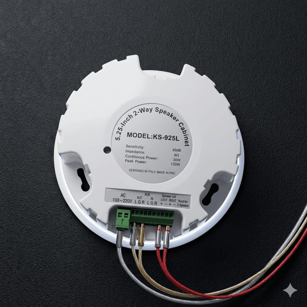 اسپیکر سقفی بلوتوثی 120 وات با دو خروجی برند LEM مدل KS925L — تصویر ۵