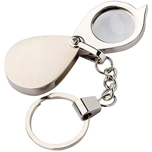 ذره بین تاشو فلزی طرح جاکلیدی بزرگنمایی 5x